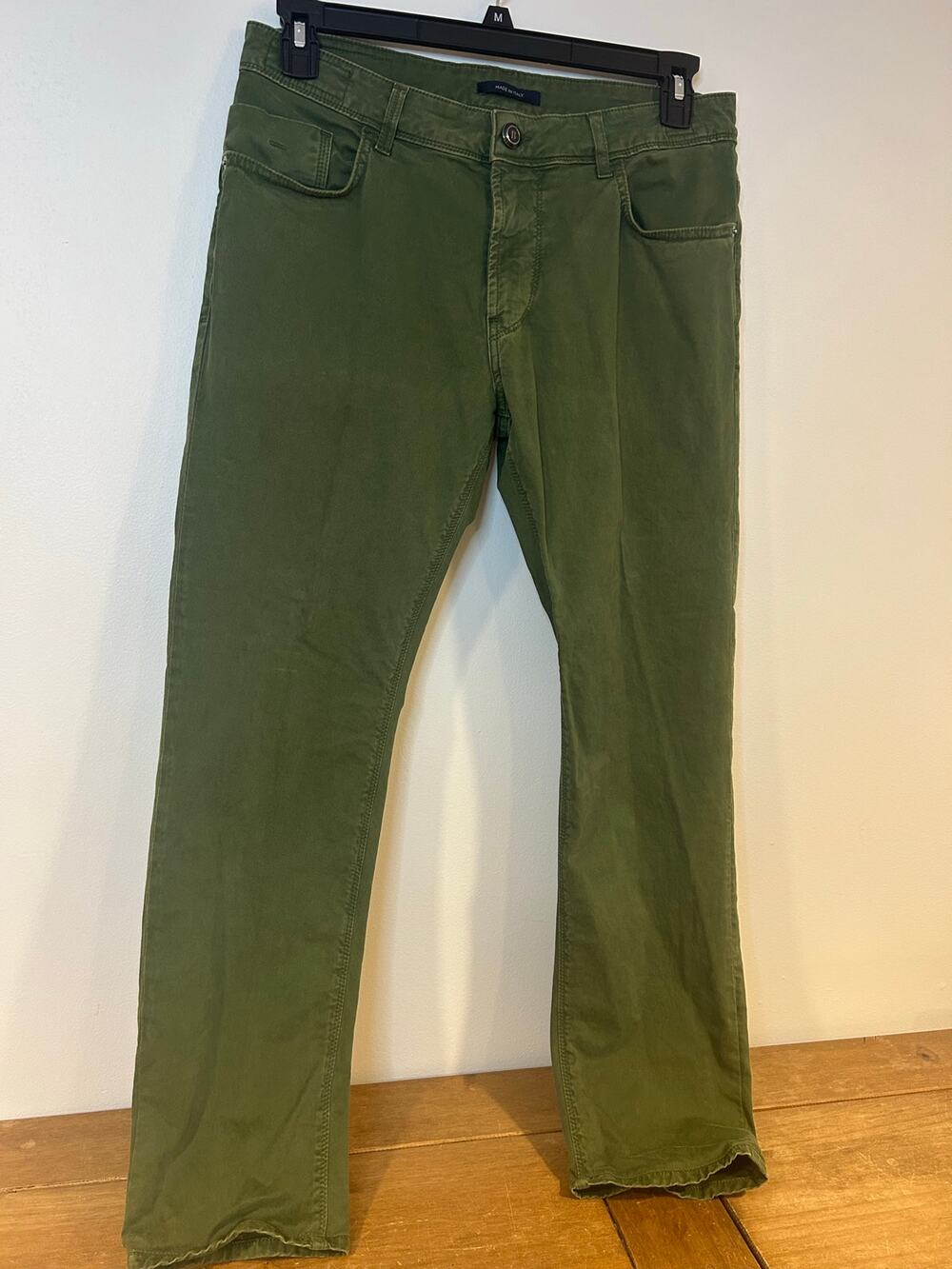 Boggi Milano Sz 34 Men Claude Chino Jeans Green Made In Italy Size Hipster Club